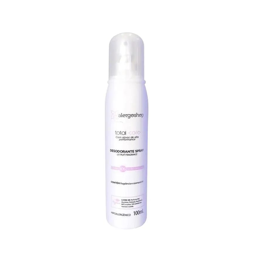 Desodorante Sem Alumínio Spray Alergoshop Total Care Hipoalergênico Sem Perfume 100ml