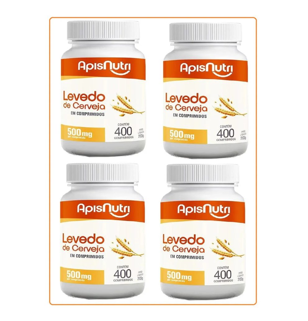 Kit 4 Levedo de Cerveja 400 comprimidos - Apisnutri