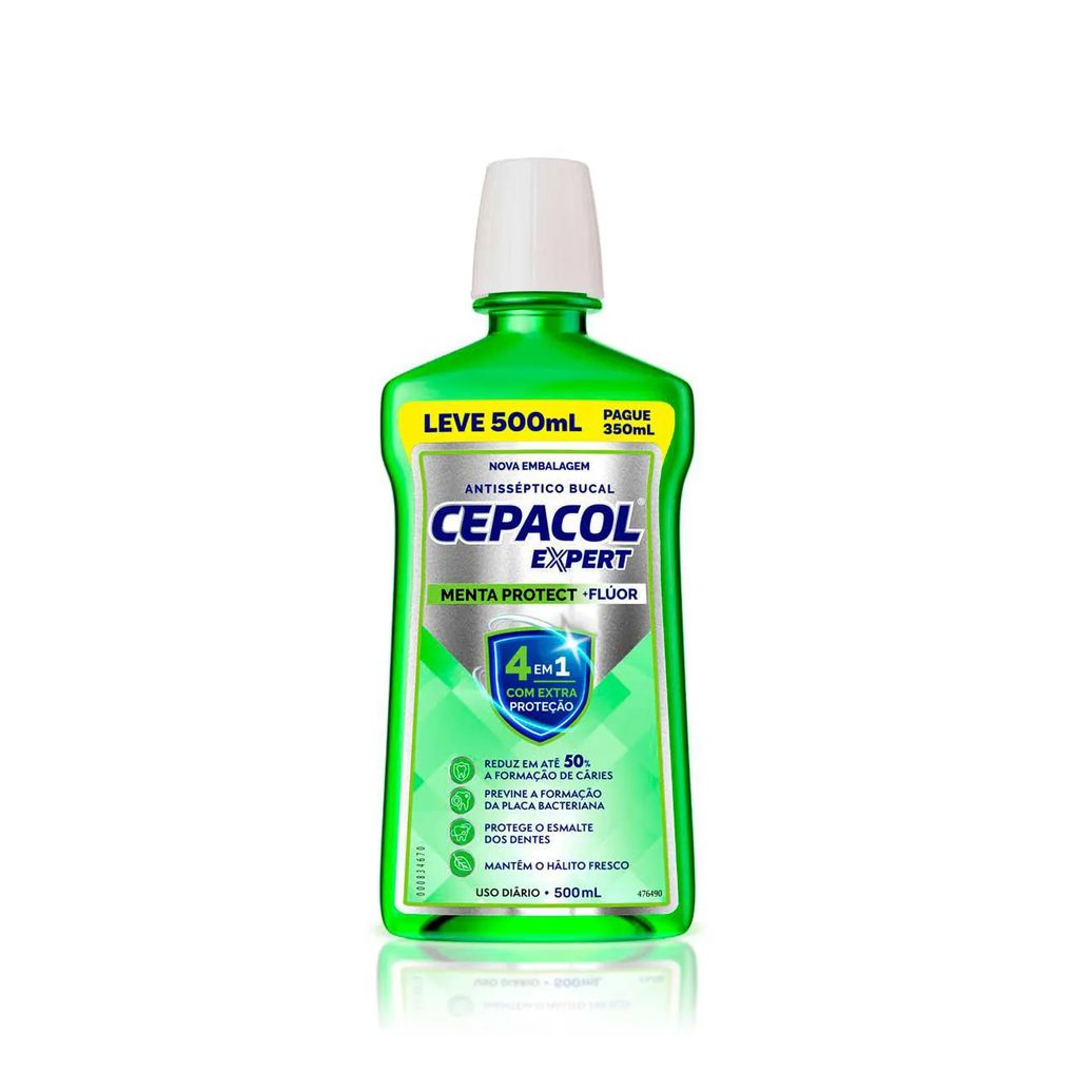 Enxaguante Bucal Cepacol Expert Menta Protect +Flúor 500ml
