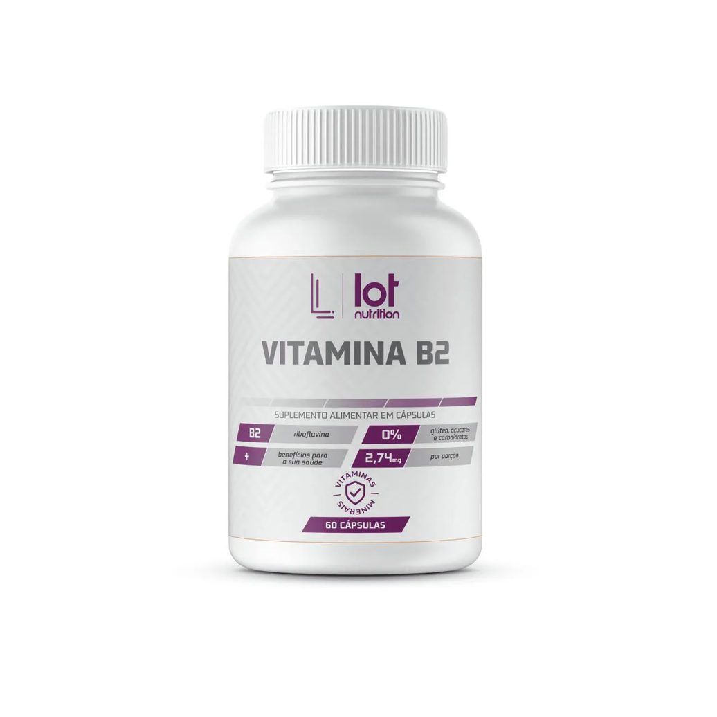 Vitamina B2 Riboflavina 60 cápsulas Lot Nutrition