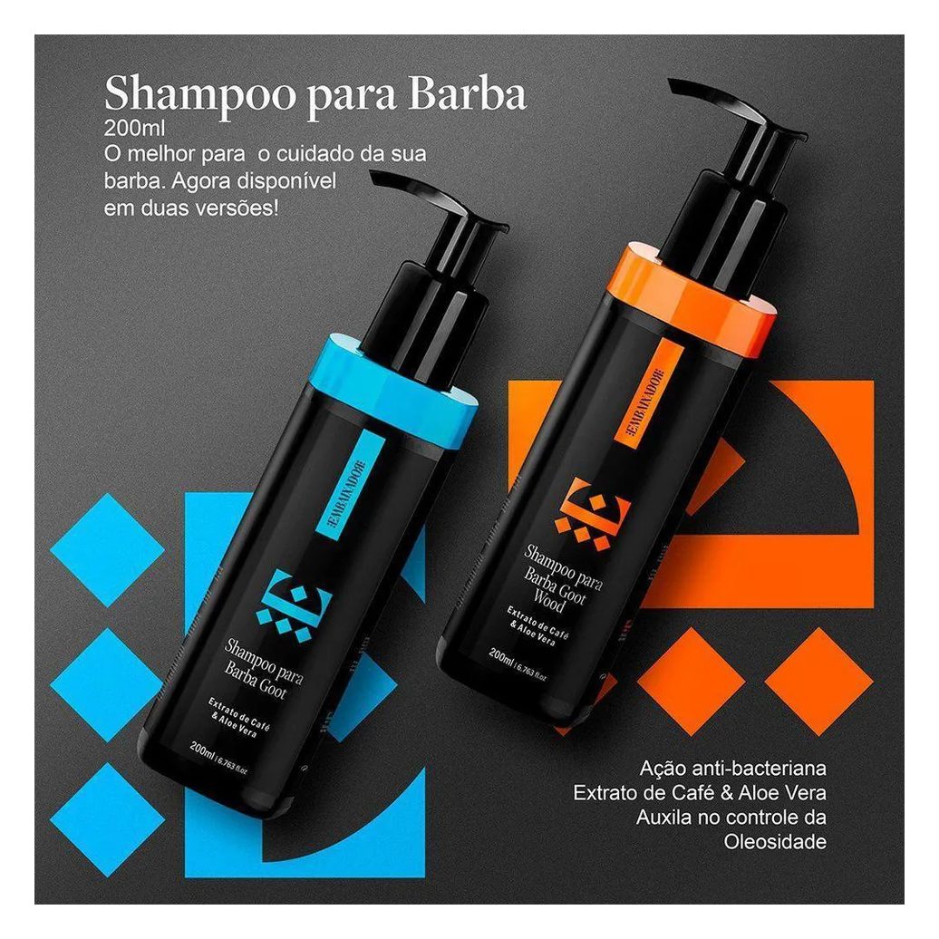Kit Óleo para Barba Goot Wood + Shampoo Barba Goot Embaixador 200ml