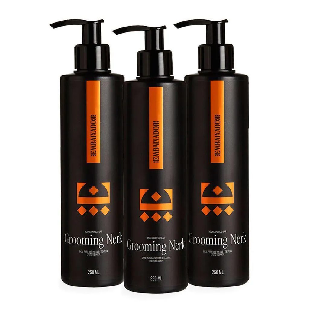 Kit 3 Grooming Modelador Capilar Nerk Embaixador 250ml