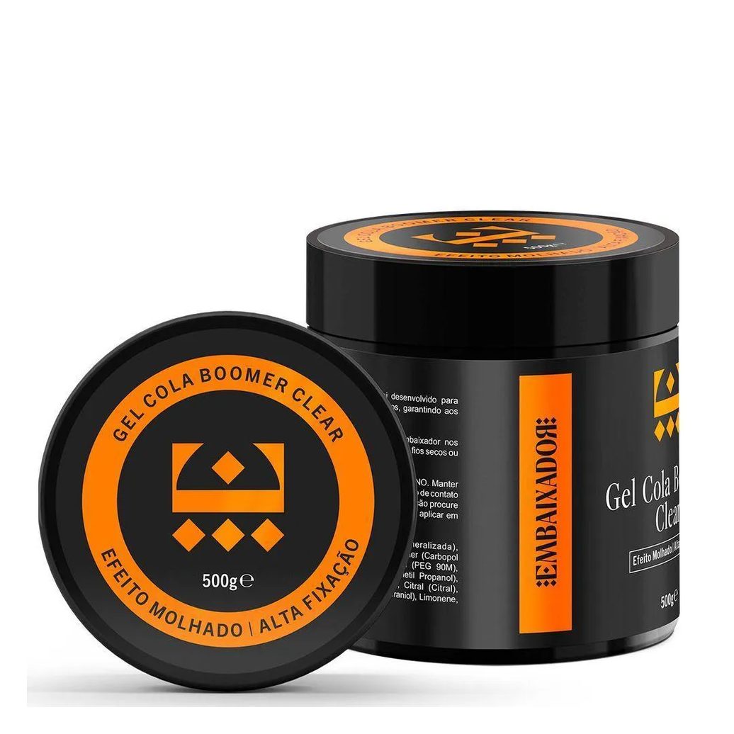 Kit 02 Gel Cola Boomer Clear + 01 Gel Boomer Black Embaixador 500g
