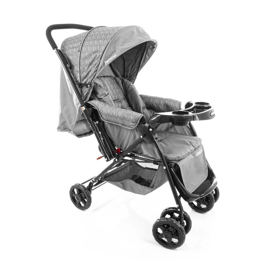 Carrinho de Bebê Reverse Cosco - Cinza Rajado