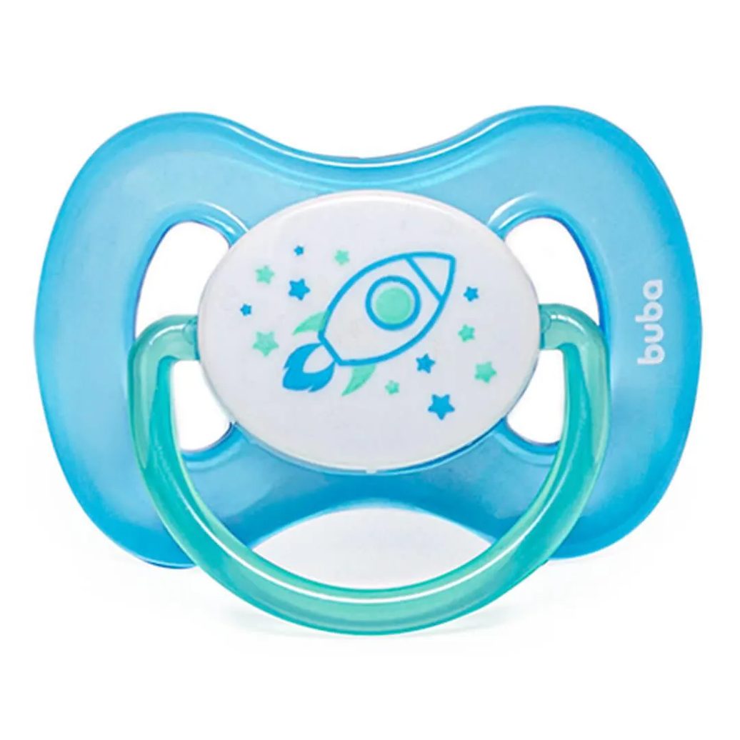 Chupeta Comfort Tam.2 Brilha no Escuro Foguete Azul - Buba