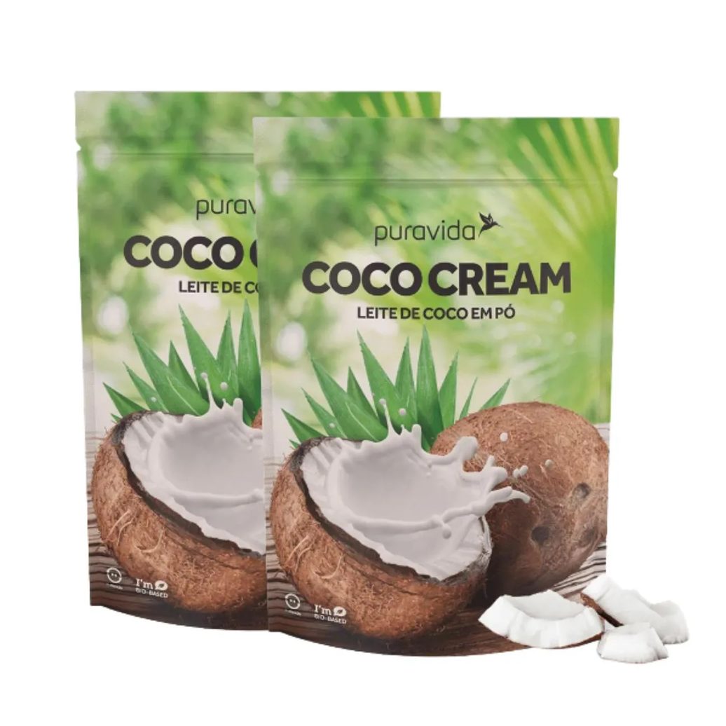 Kit 2 Coco Cream Leite Cremoso em Pó Vegano sem Açúcar Puravida