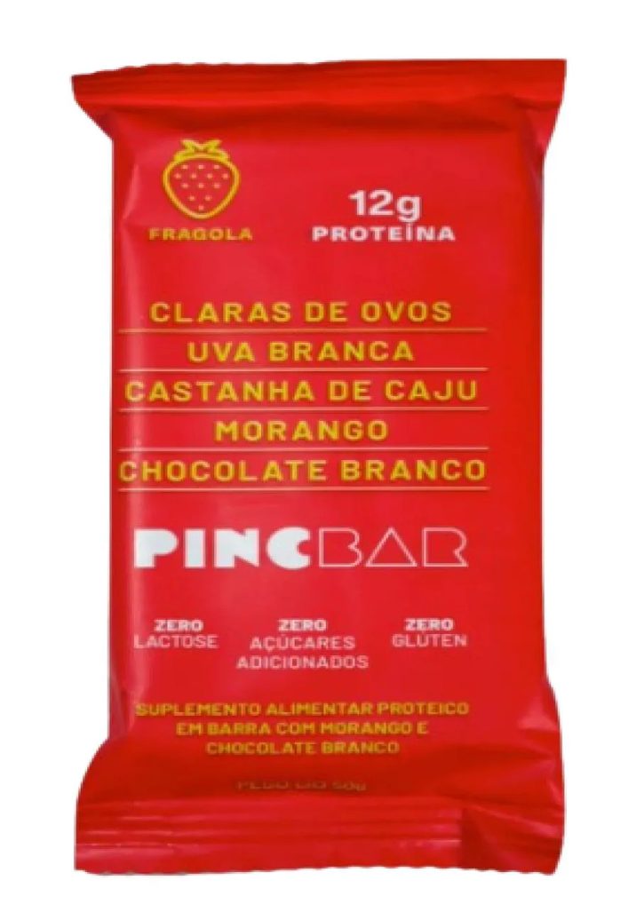 Kit Barra de Proteína Pincbar Fragola Sem Açúcar 50g 6 unidades