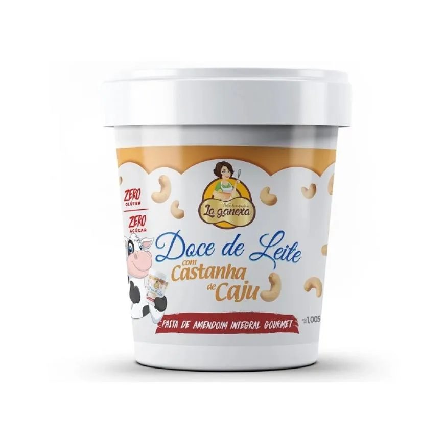 Pasta de Amendoim Integral Gourmet (1,05Kg) – Sabor: Doce de Leite C/ Castanha de Caju