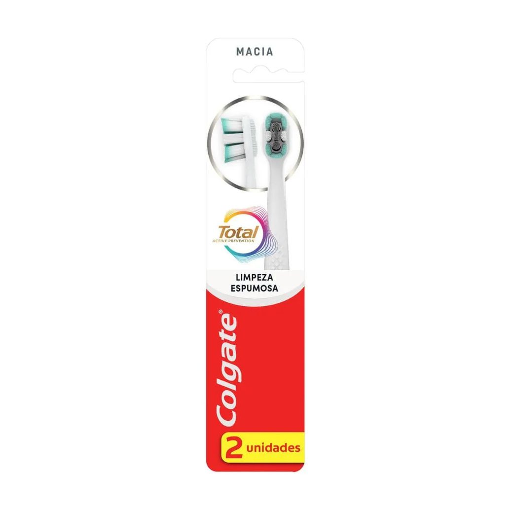 Escova De Dente Colgate Total Limpeza Espumosa 2 Unidades