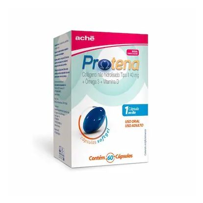 Protena Colágeno Não Hidrolisado Tipo II 40mg + Ômega 3 + Vitamina D – 60 cápsulas