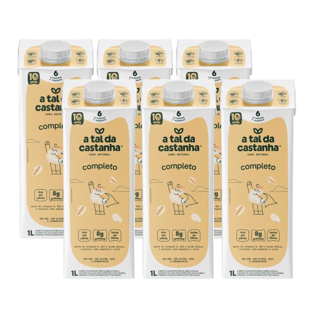 6X Bebida Vegetal Completo a Tal da Castanha 1 Litro