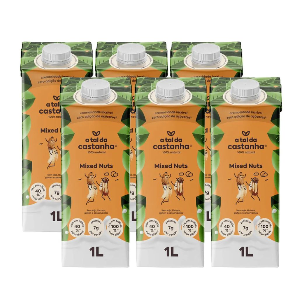 6x Bebida Vegetal Mixed Nuts a Tal da Castanha 1 Litro