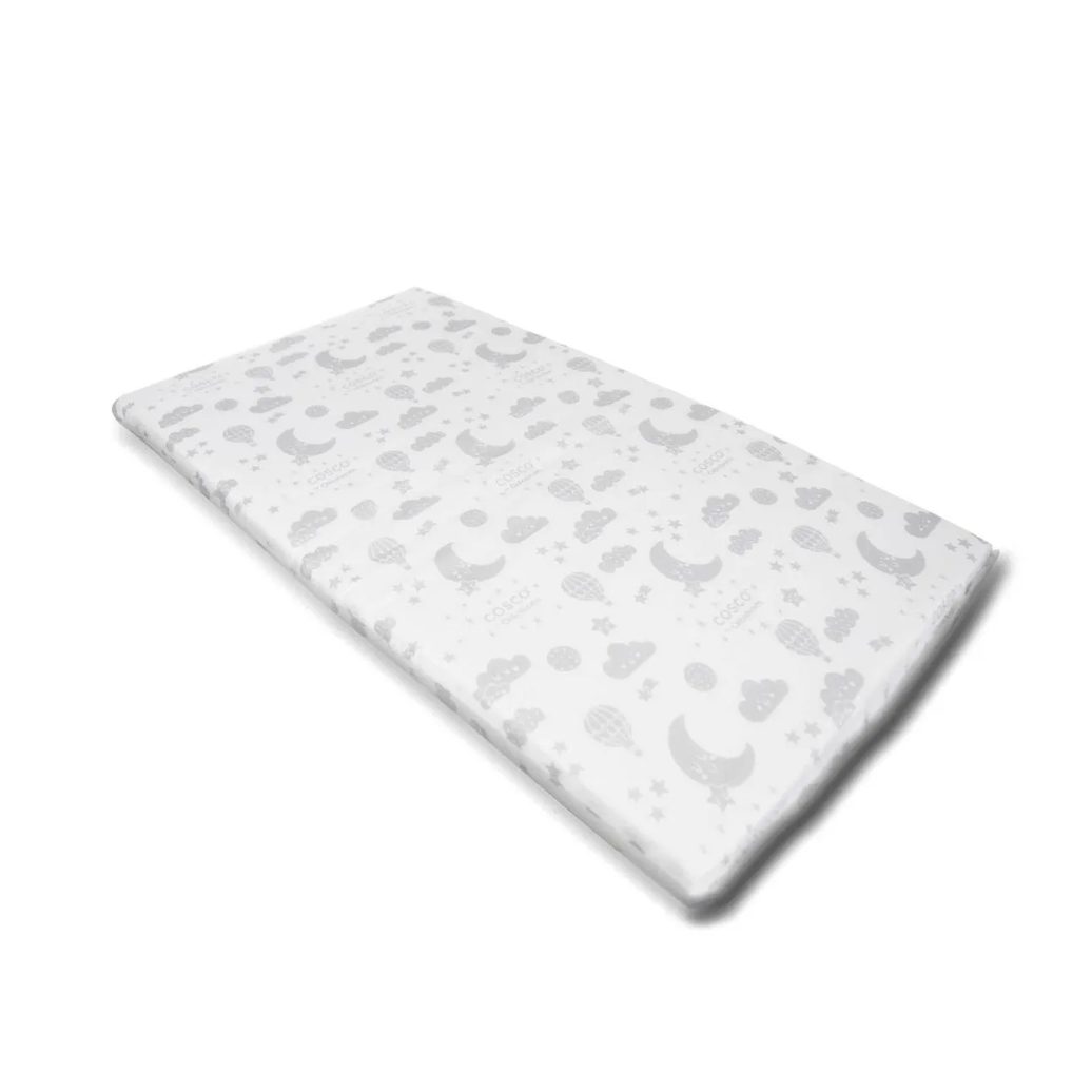 Colchonete para Berço Tam 1 (88x52x4) Cosco - Branco Estampado