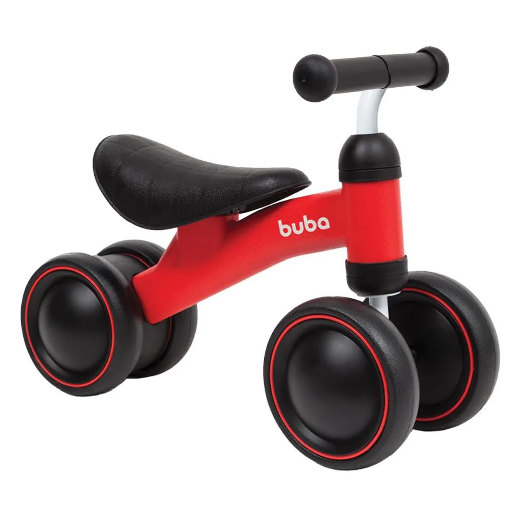 Bicicleta de Equilíbrio 4 Rodas Buba Vermelha