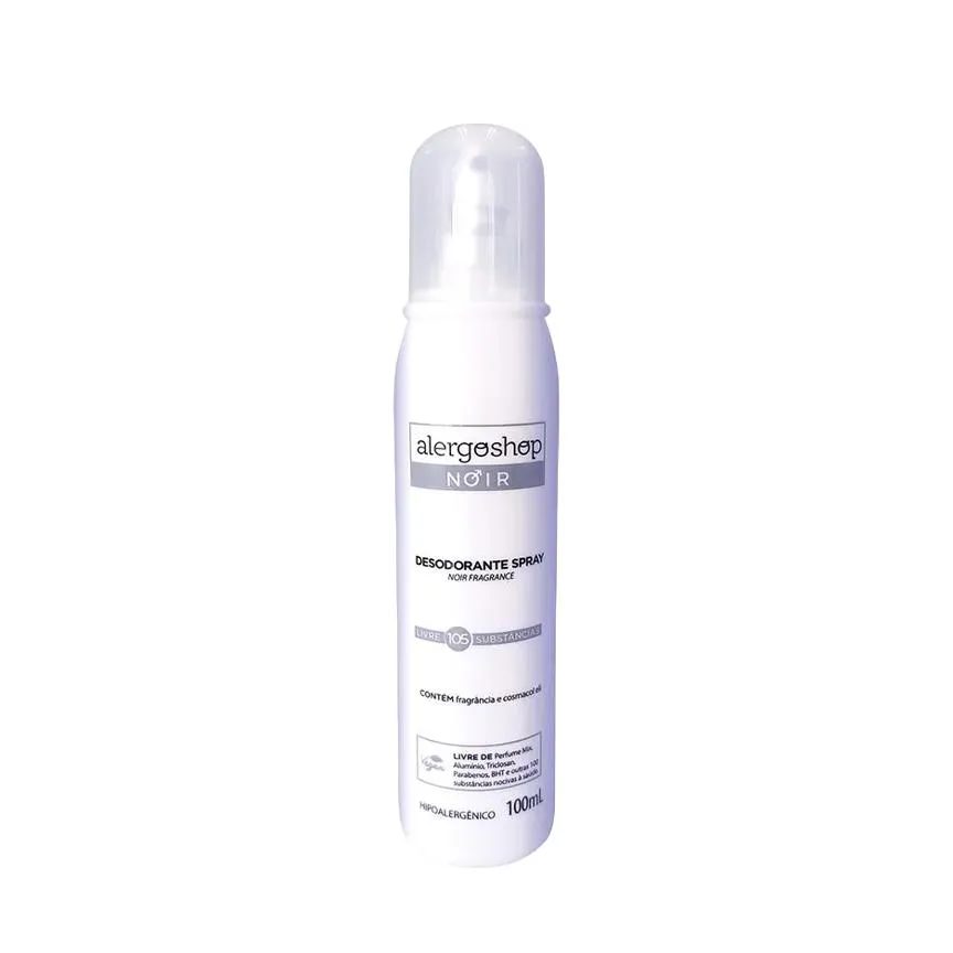 Desodorante Sem Alumínio Spray Alergoshop Noir Masculino Hipoalergênico Sem Álcool 100ml