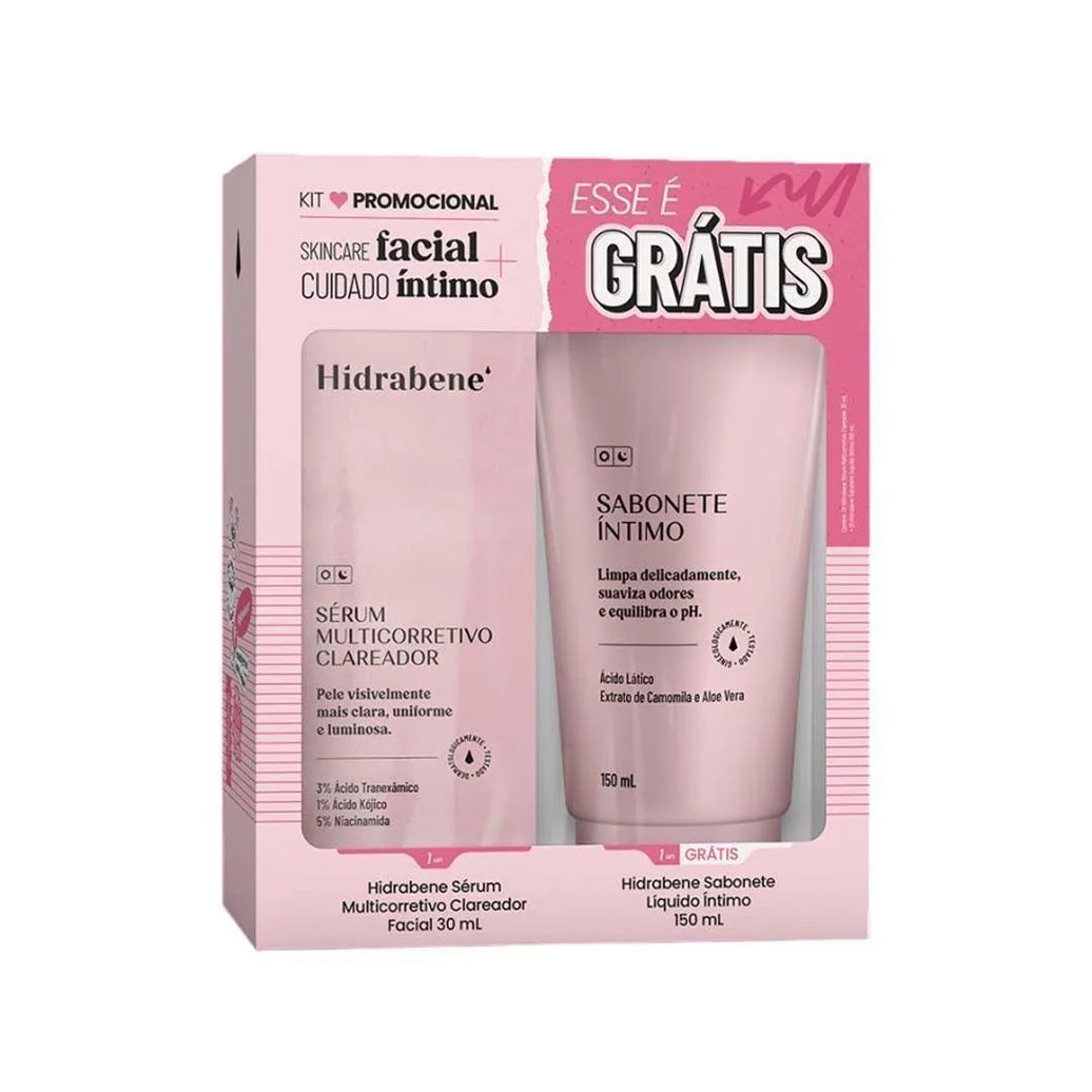 Kit Hidrabene Multicorretivo Clareador 30Ml + Sabonete Íntimo 150Ml