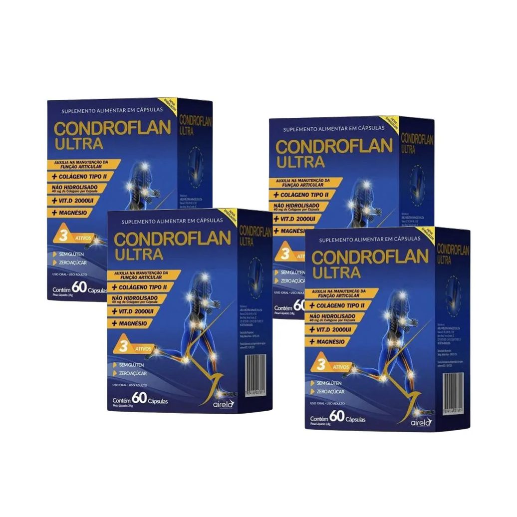 Kit C4 Suplemento Condroflan Colágeno Tipo Ii – Airela
