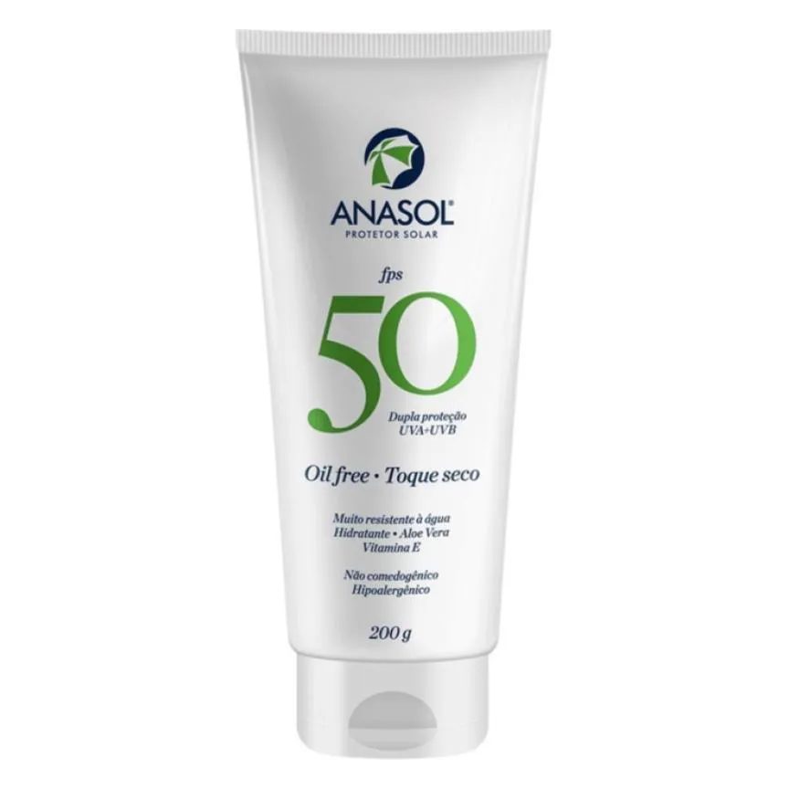 Protetor Solar Corporal Anasol 50 Fps 200 Ml - Hidratação e Dupla Proteção Solar Uva+Uvb Oil Free Toque Seco Resistente