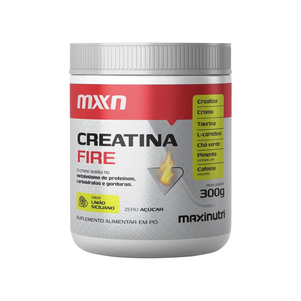 Suplemento Alimentar Creatina Fire Maxinutri Sabor Limao Siciliano 300gr