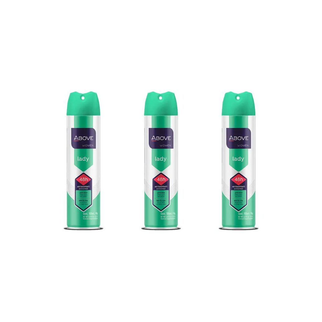 Desodorante Aero Above 150 Ml Feminino Lady - Kit C / 3un