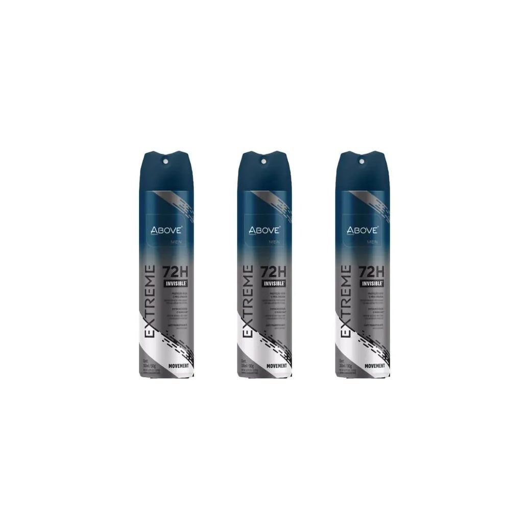 Desodorante Aero Above 150ml Extreme Inv Movem 72h - Kit C / 3un