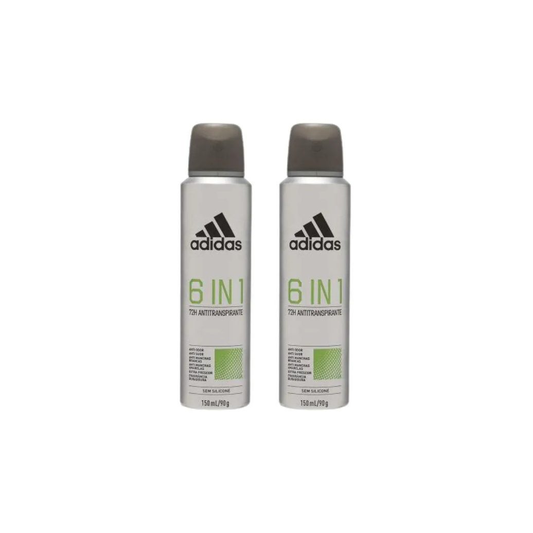 Desodorante Aero Adidas 150ml 6 em 1 Masc - Kit C / 2un
