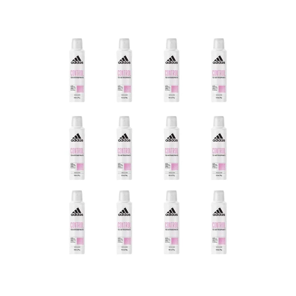 Desodorante Aero Adidas 150ml Fem Control - Kit C/12un