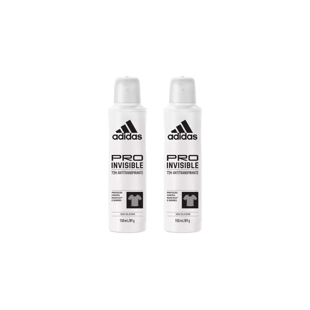 Desodorante Aero Adidas 150ml Fem Invisible - Kit C / 2un