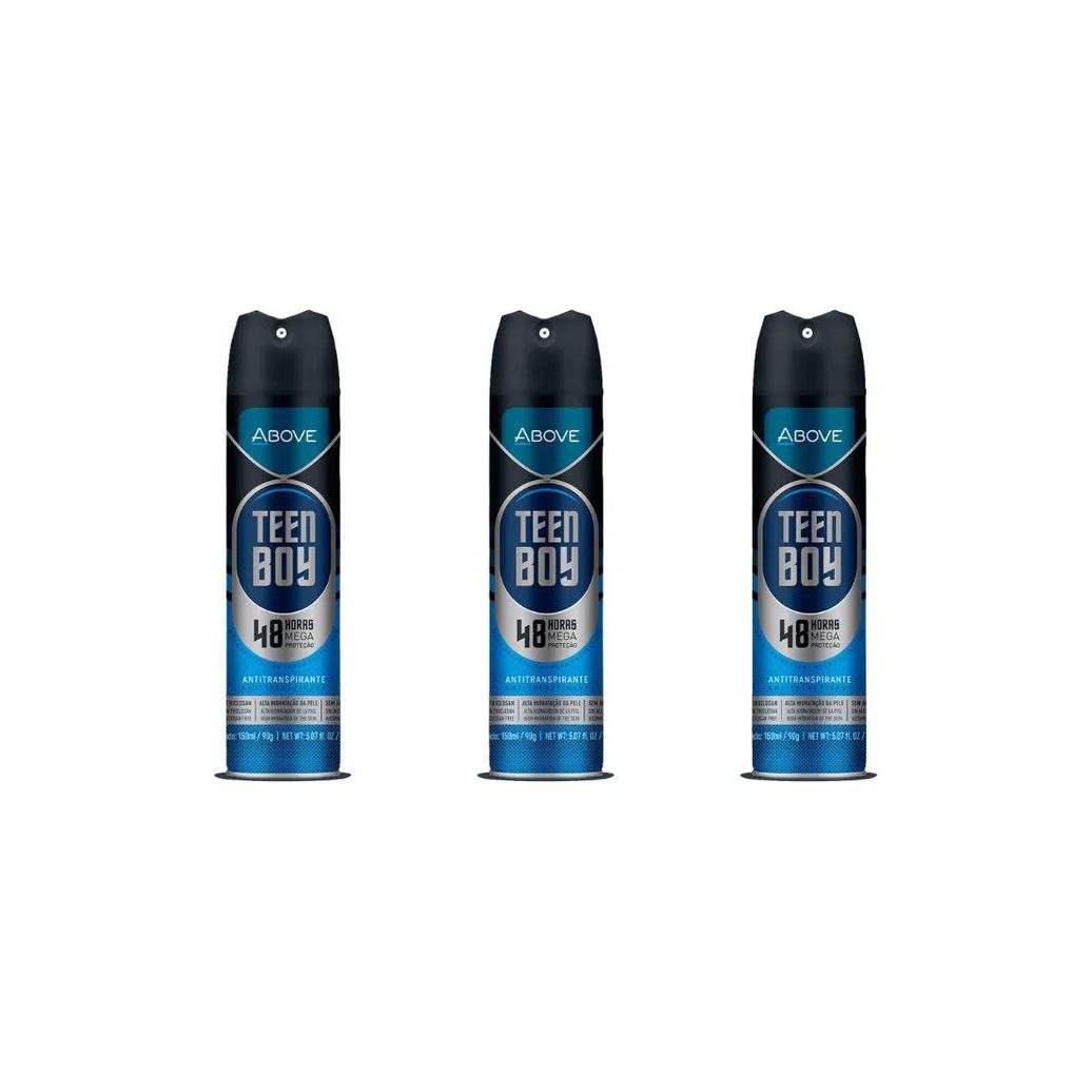 Desodorante Aerossol Above 150 Ml Masculino Teen Boy - Kit C/3un