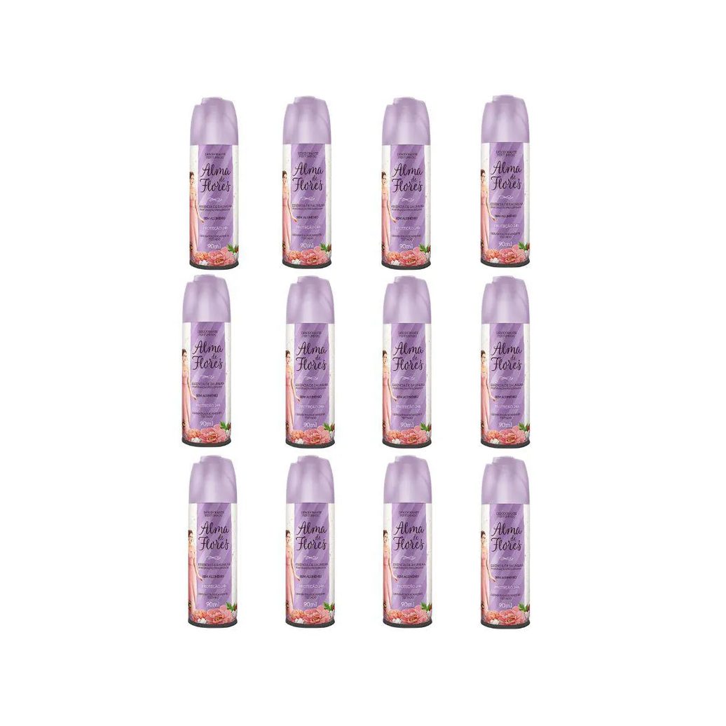 Desodorante Spray Alma de Flores Essência de Baunilha 90ml - Kit C / 12un