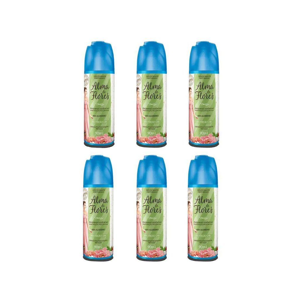 Desodorante Spray Alma de Flores Essências Finíssimas 90ml - Kit C / 6un