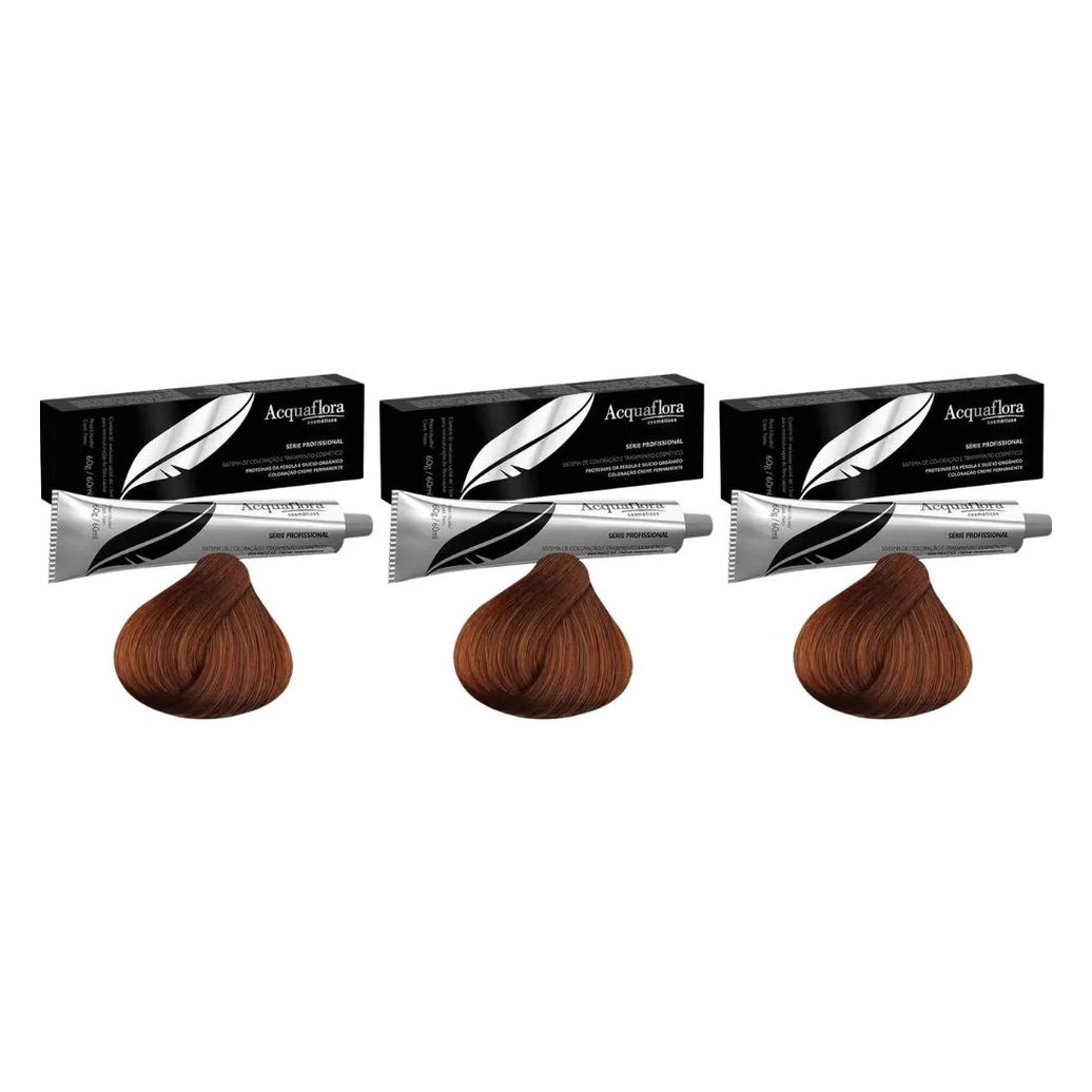 Coloraçao Acquaflora Perm 6.4 Louro Escuro Acob 60g - Kit C / 3un