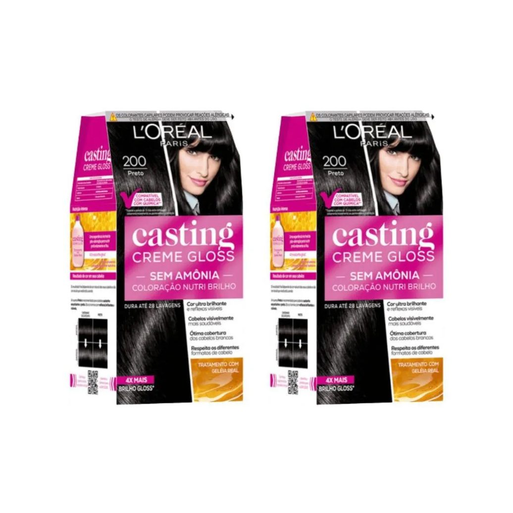 Coloraçao Casting Gloss 200 Preto - Kit C / 2un