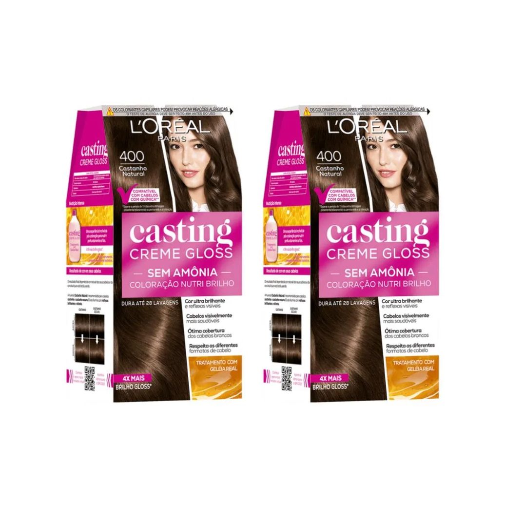 Coloraçao Casting Gloss 400 Castanho Natural - Kit C / 2un