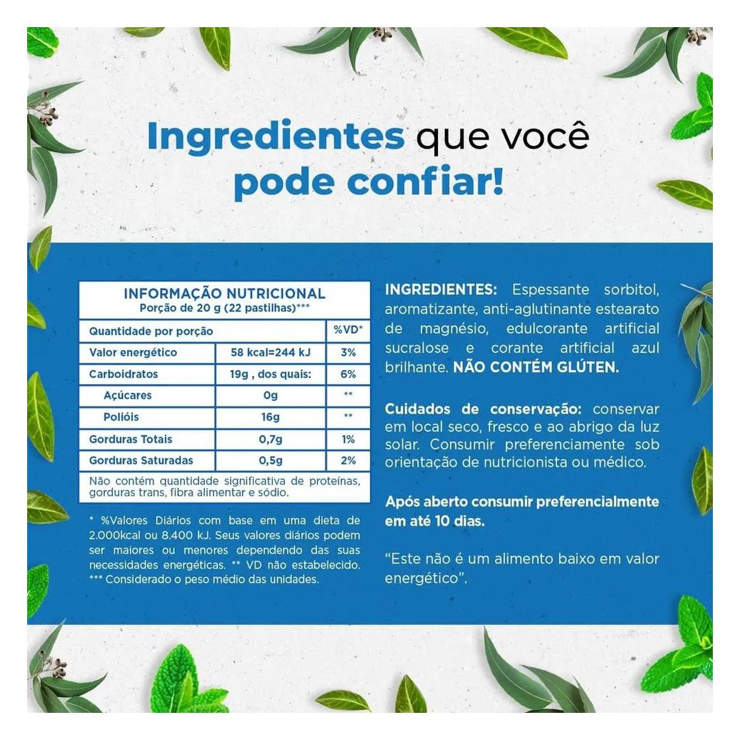 Valda Friends Pastilha Sabor Menta Refrescante Contém 10 Sachês de 25g Cada