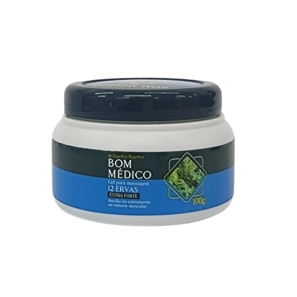 Gel Forte Relaxante para Massagem 12 Ervas Bom Médico Abelha Rainha 100g