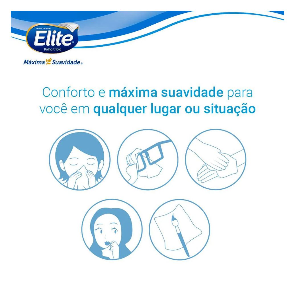 Kit Lenço de Bolso Elite Kids Folha Tripla Mickey 6 unidades