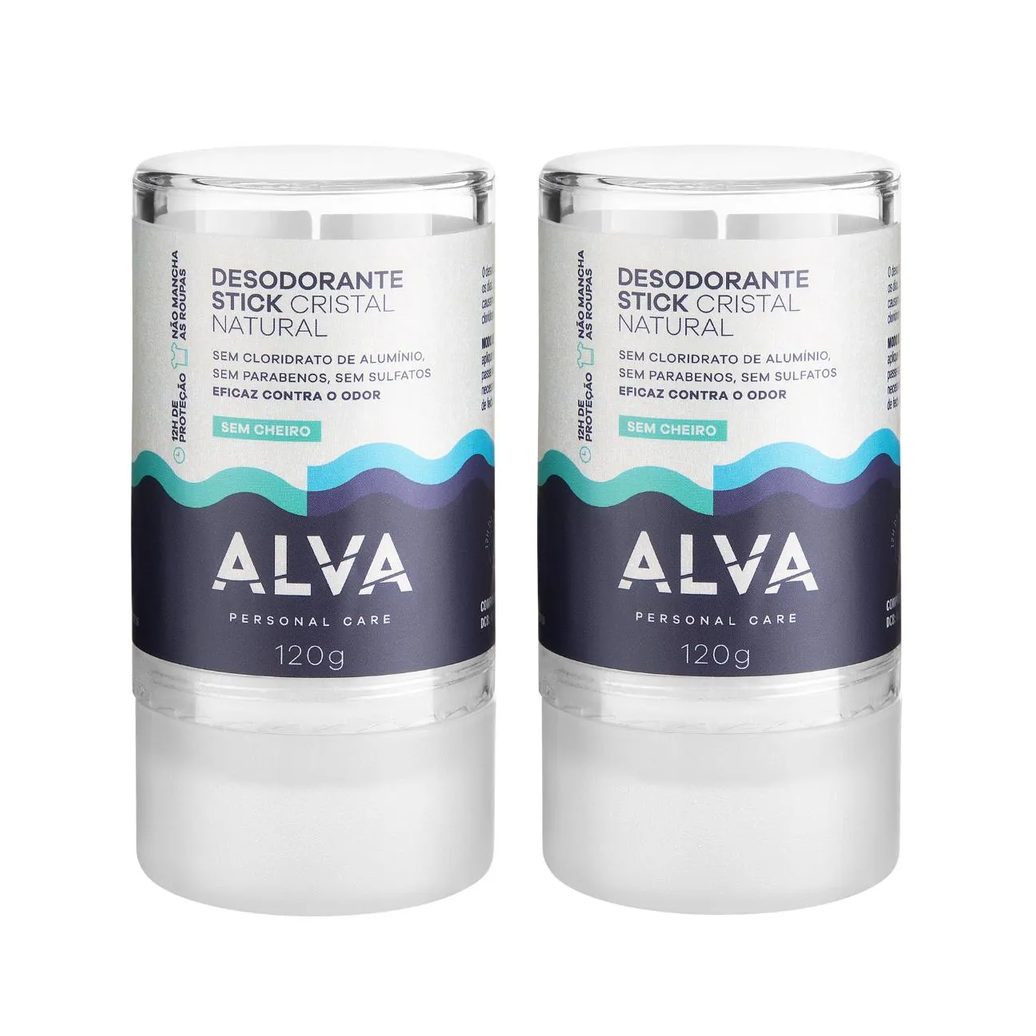 Desodorante Natural Pedra Cristal Alva Alemanha Kit (2 Unid) 120G