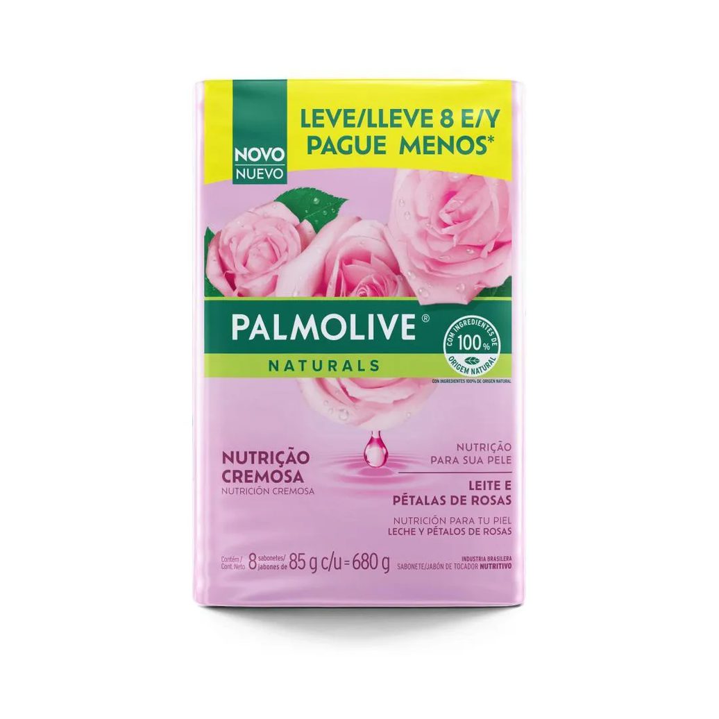 Sabonete em Barra Palmolive Naturals Nutrição Cremosa Leite e Pétalas de Rosa 85g