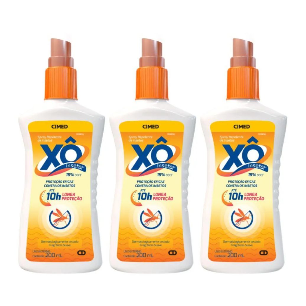 Kit Spray Repelente de Insetos Cimed Xô Inseto com 3 200ml