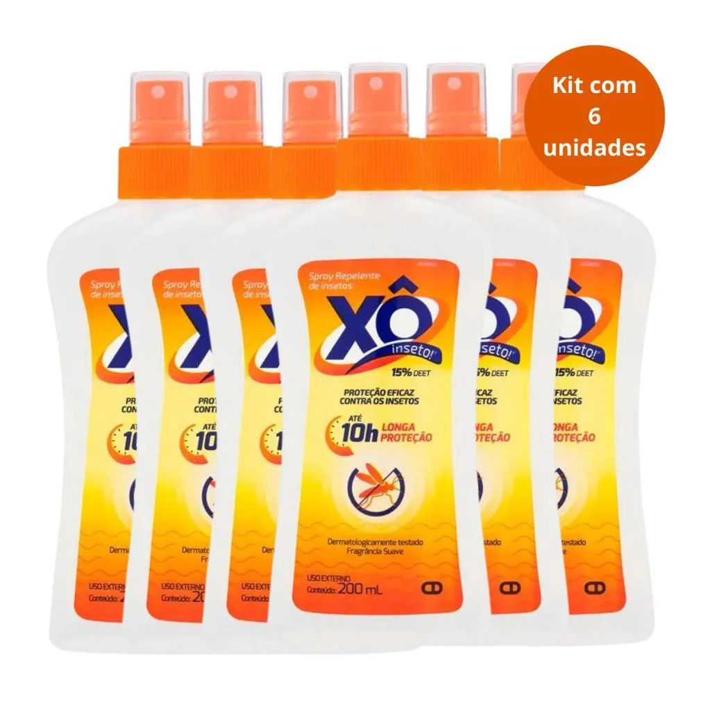 Kit Spray Repelente de Insetos Cimed Xô Inseto com 6 200ml