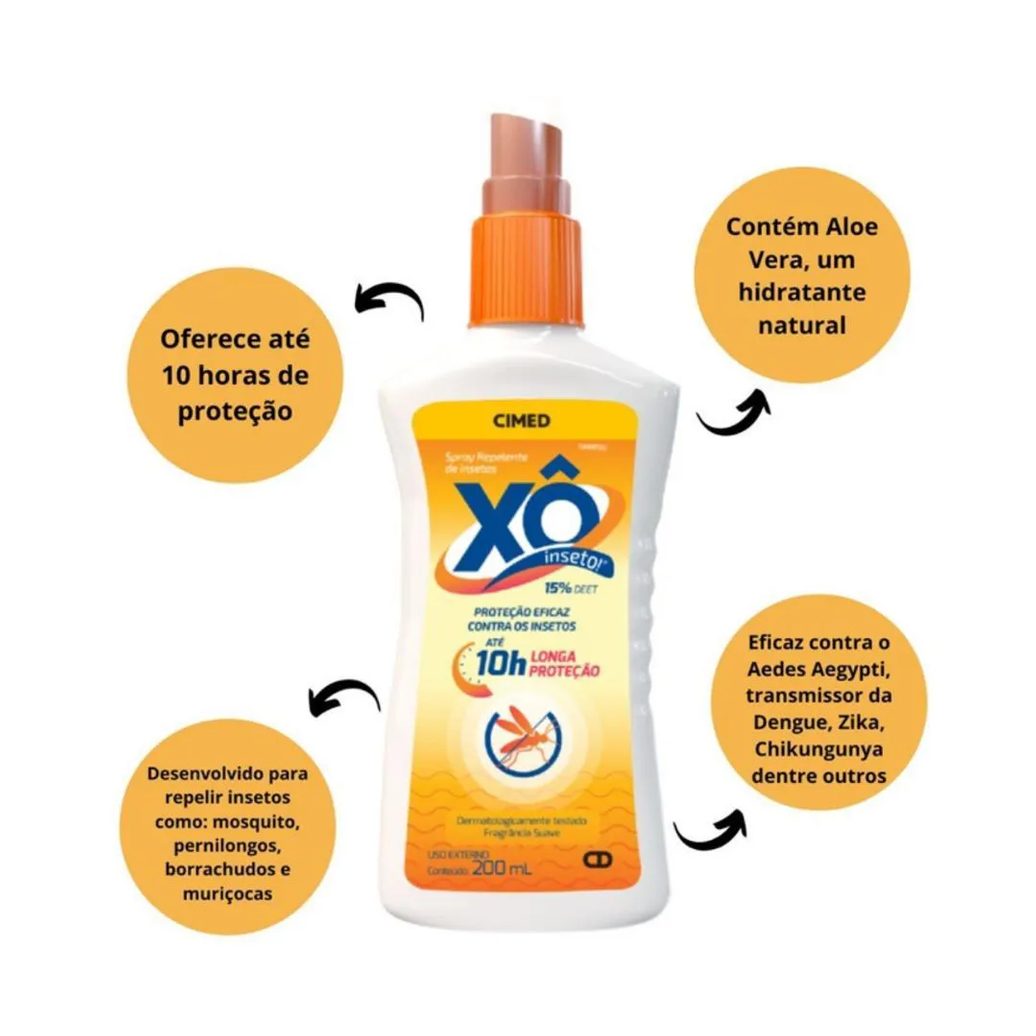 Kit Spray Repelente de Insetos Cimed Xô Inseto com 12 200ml