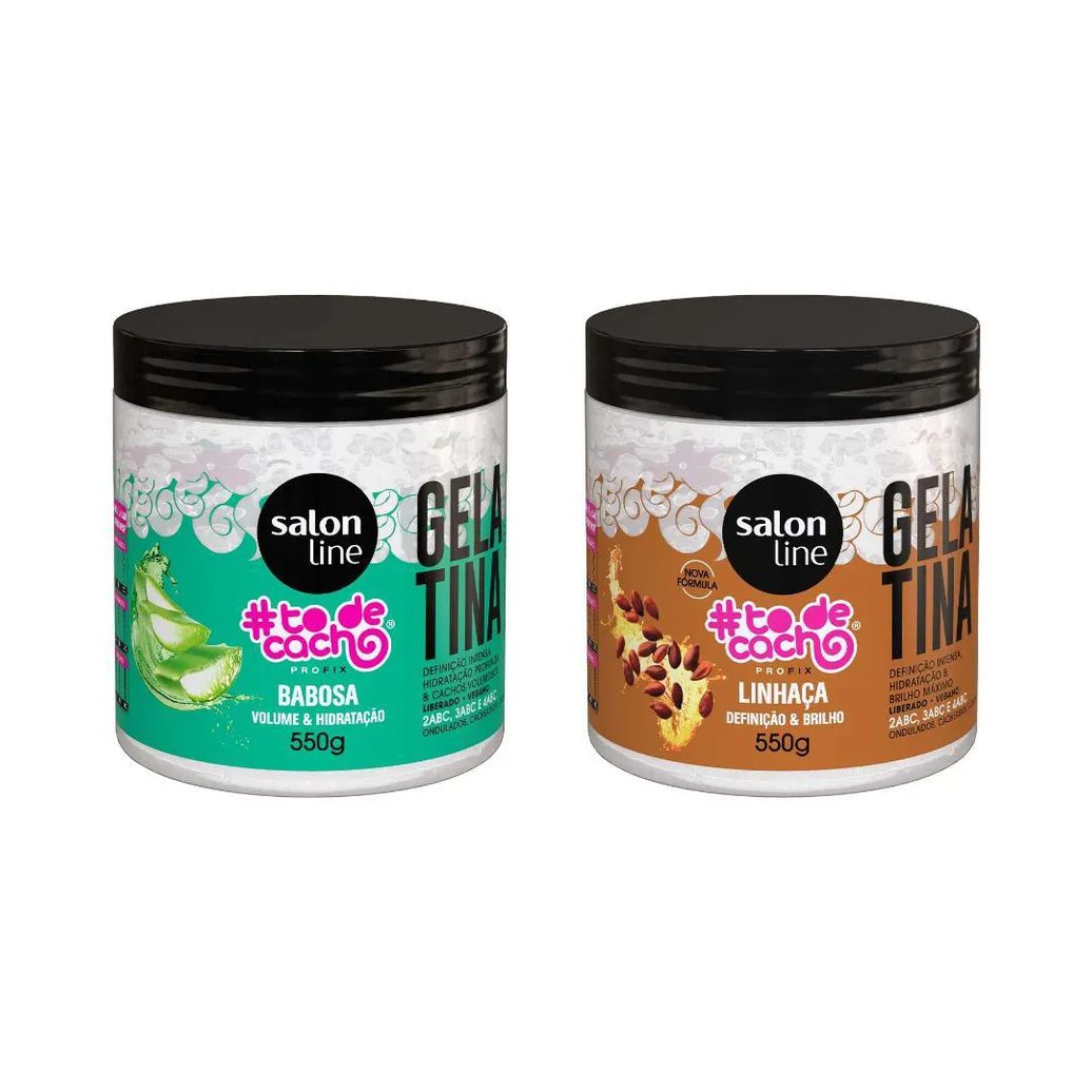 Kit Gelatina Babosa Gelatina Linhaça Todecacho Salon Line