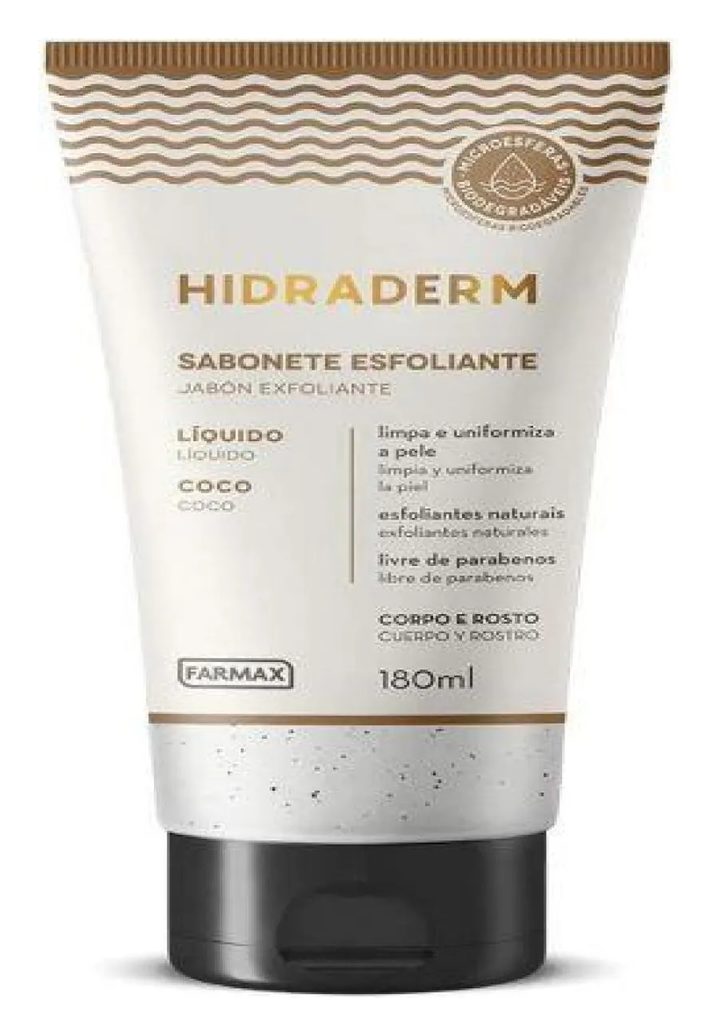 Sabonete Liquido Esfoliante Coco Hidraderm 180ml Farmax