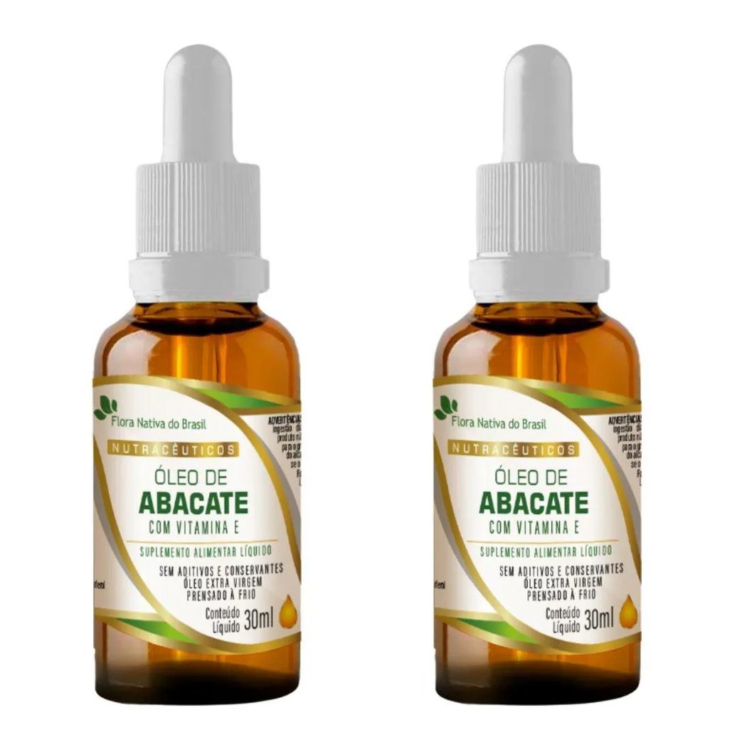 Kit 2x Óleo de Abacate com Vitamina e em Gotas 30ml – Flora Nativa