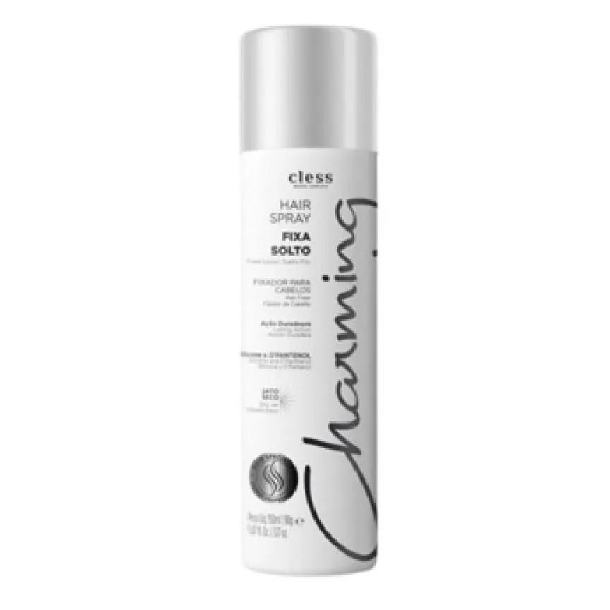 HAIR CHARMING FIXADOR CAPILAR FIXA SOLTO JATO SECO FIXAçãO NORMAL 150ML CLESS