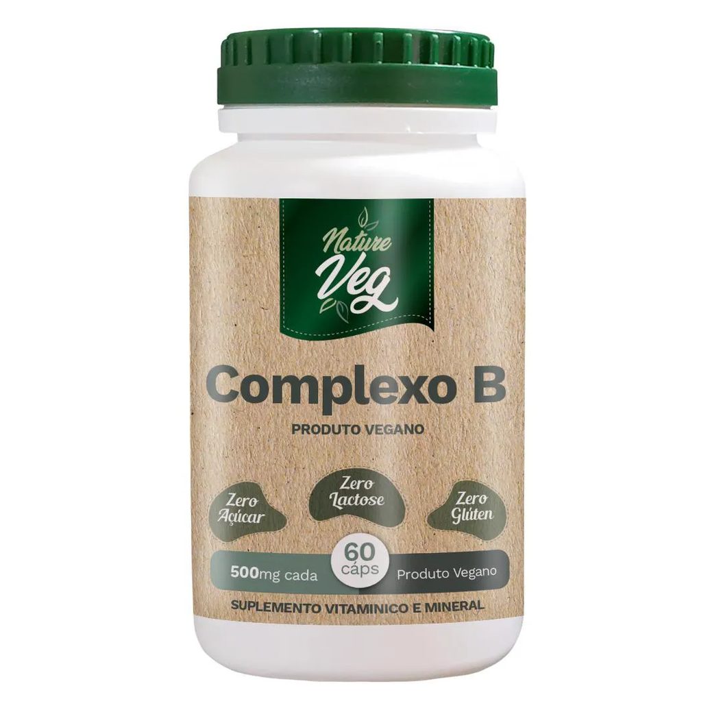 COMPLEXO B (PRODUTO VEGANO) 60 CáPSULAS 500MG