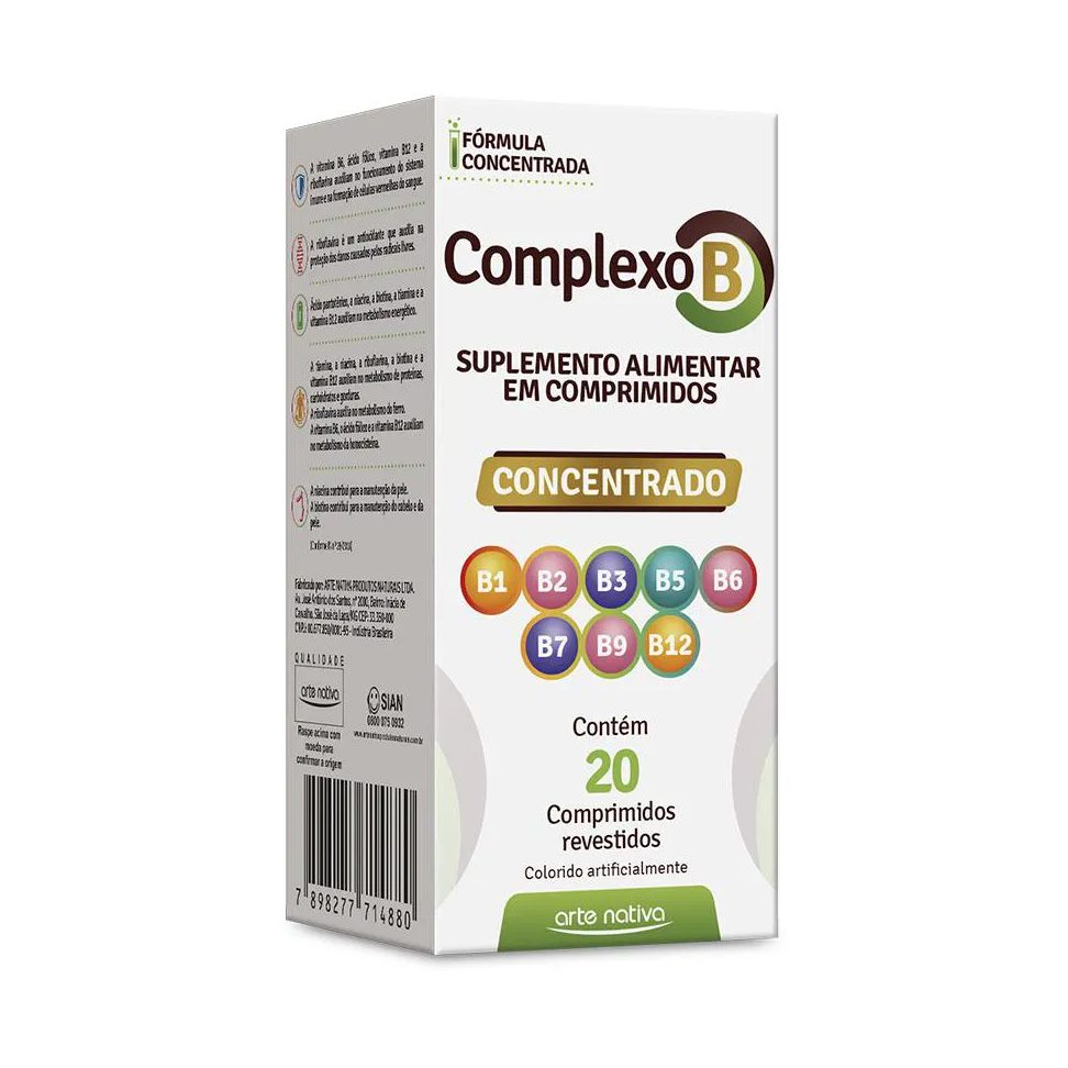 Complexo B Concentrado C/20 comprimidos - Arte Nativa