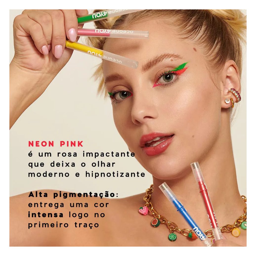 Caneta Delineadora Rosa - Flash Color Pen Neon Pink 4you 1,2ml