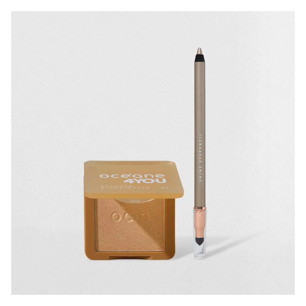 Kit Lápis para Olhos Dourado + Iluminador Facial Dourado 4you (2 Produtos)